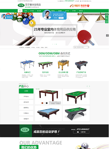 雙子星體育用品營銷型網站案例